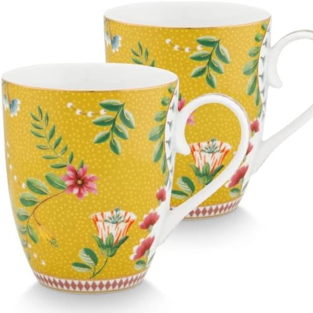 Coffret 2 grands mugs La Majorelle jaune 350ml - Pip Studio
