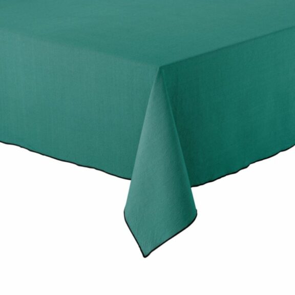 Nappe carrée Grace 140x140 / Bleu Paon - Maison Vivaraise