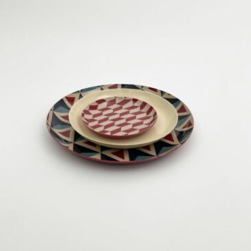 Set de 3 plateaux ronds vintage / Round Retro - Bazardeluxe
