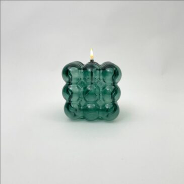 Lampe à huile en verre atome XL lake green - Bazardeluxe