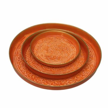 Plateau Berbère Orange Ø45cm - Bazardeluxe