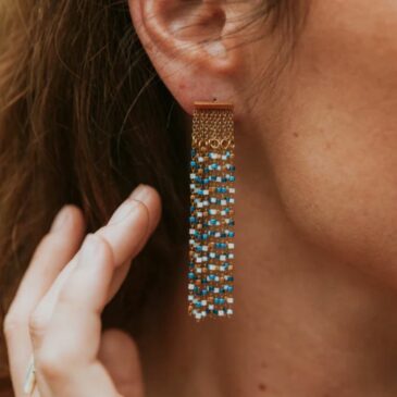 Boucles d'oreilles Saint-Leu bleues - Atelier N°23