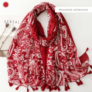 Foulard Indira Pompons / Rouge