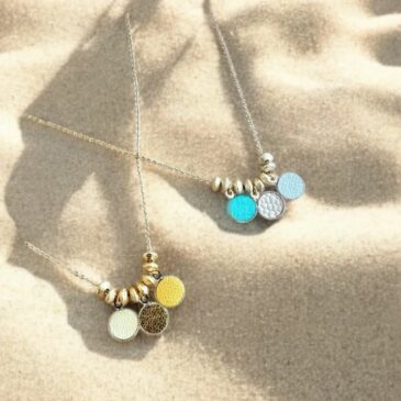 Collier Pastilles / Blanc - Beige - Turquoise - Atelier Gustave