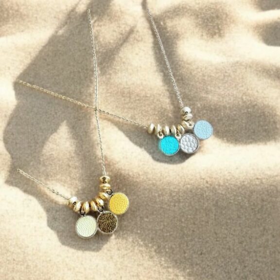 Collier Pastilles / Blanc - Beige - Turquoise - Atelier Gustave