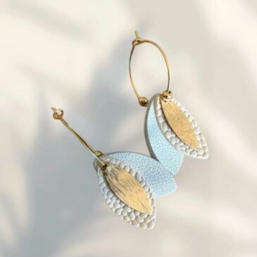 Boucles d'oreilles Mini Tilda / Blanc & Or - Atelier Gustave