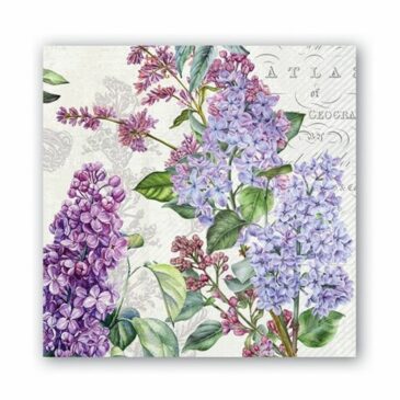 Pochette de 20 serviettes cocktail / Lila - Royal Garden