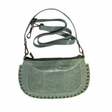 Sac clouté Dionna en cuir brossé / Vert d'eau - Louisa Lee