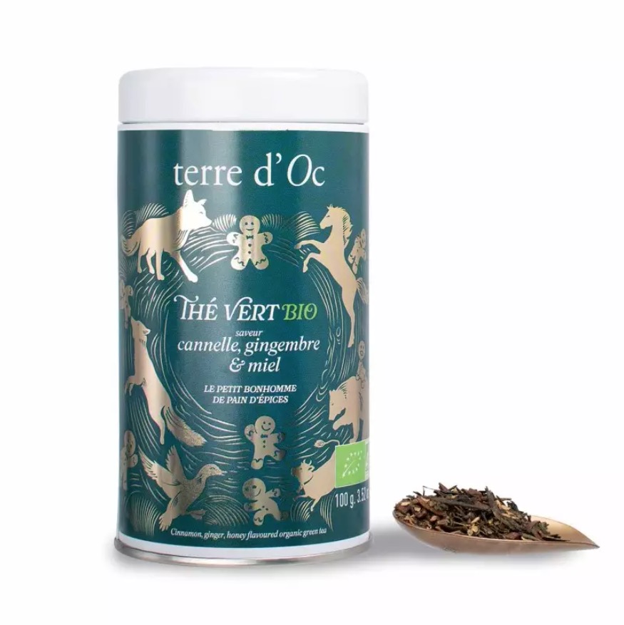 Thé de Noël 2025 - Thé vert Cannelle, Gingembre & Miel / Pain d'Épices - Terre d'Oc – Image 2