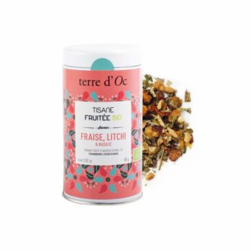 Tisane bio Fraise / Litchi & Basilic (80g) - Terre d'Oc