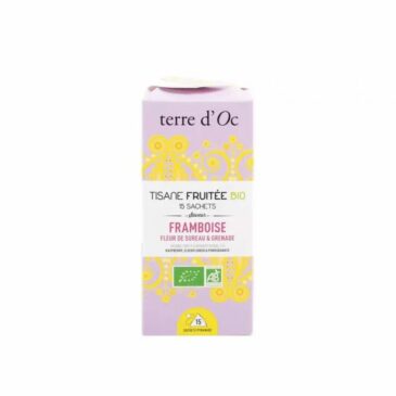 Tisane bio Framboise / Fleur de Sureau & Grenade en 15 infusettes - Terre d'Oc