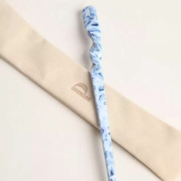 Pic à cheveux Bleu Mirage - Peignée