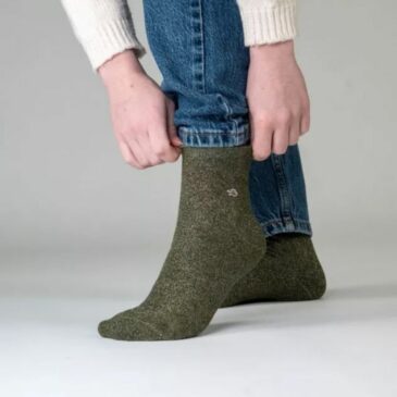 Chaussettes pailletées en coton peigné / Kaki - BillyBelt