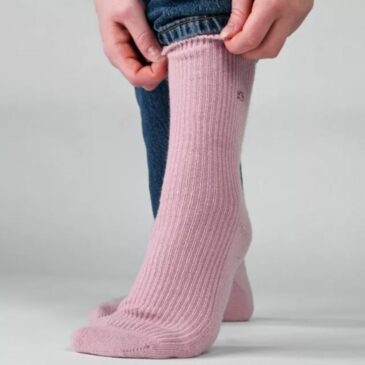 Chaussettes en laine avec angora / Rose - BillyBelt