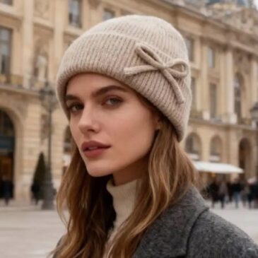 Bonnet Noeud / Beige rosé