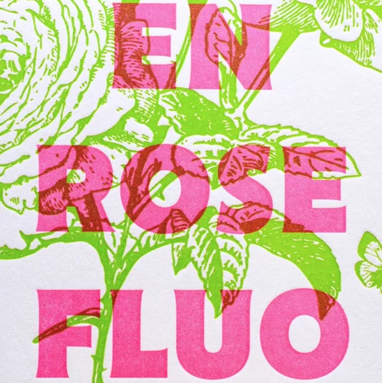 Carte Letterpress La vie en rose fluo - Atelier Letterpress – Image 2
