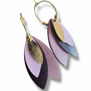 Boucles d'oreilles Tilda / Pivoine Chic Lie de vin - Atelier Gustave