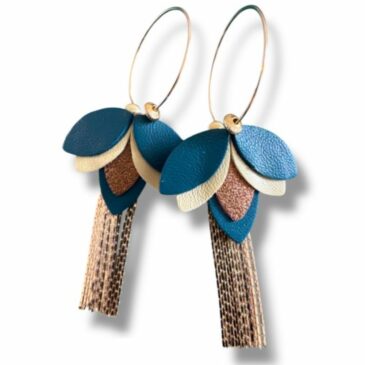 Boucles d'oreilles Ninon / Bleu Sicile - Atelier Gustave