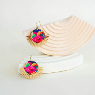 Boucles d'oreilles Soleil dorées Ø25mm - Yaya Factory