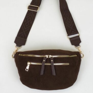 Banane en velours côtelé / Chocolat - Dollibag