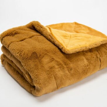 Plaid luxe Camel 170x130cm - Amadeus