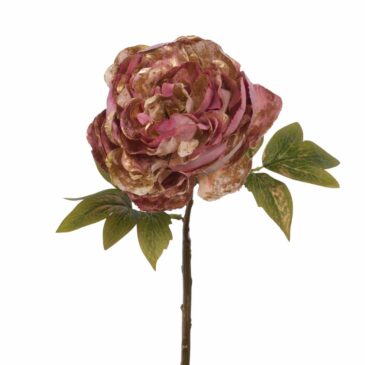 Pivoine en métal H45 Rose et Or - Amadeus