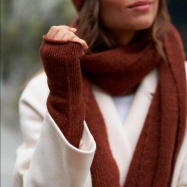 Mitaines pailletées Natacha / Chocolat - Maison Bonnefoy