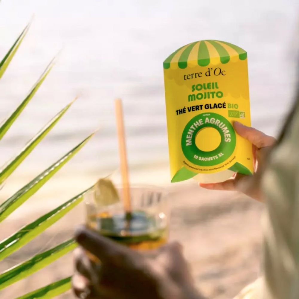 Thé Glacé Soleil Mojito (Menthe Agrumes) / 10 Mousselines XL - Terre d'Oc