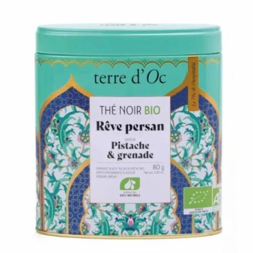 Thé noir bio Rêve Persan Pistache & Grenade (100g) - Terre d'Oc