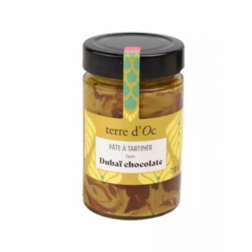 Pâte à tartiner bio au chocolat de Dubaï 215g - Terre d'Oc