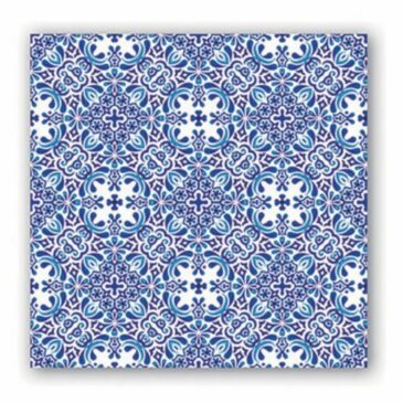 Pochette de 20 serviettes cocktail / Indigo - Royal Garden