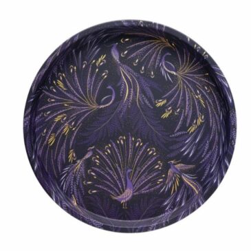 Plateau rond (dia 30cm) en métal Sara Miller /Elite - Royal Garden