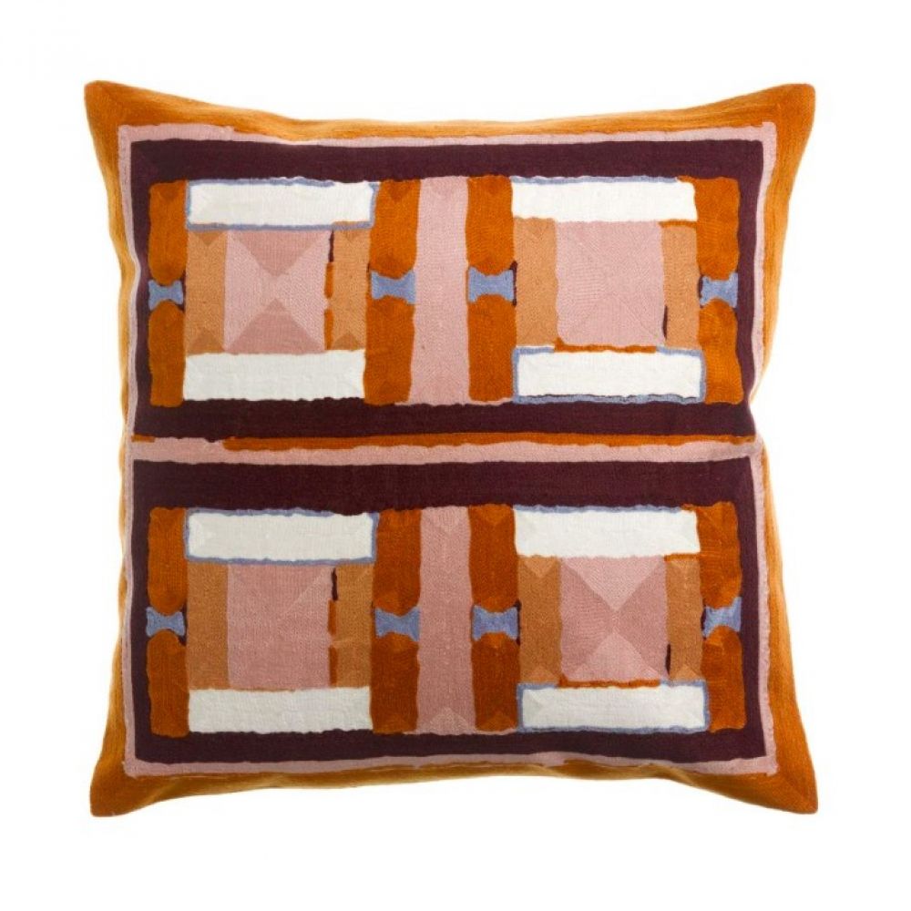 Coussin Brodé Taho Cuivre 45x45cm - Maison Vivaraise