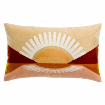 Coussin brodé Eol Naturel 30x50cm - Maison Vivaraise