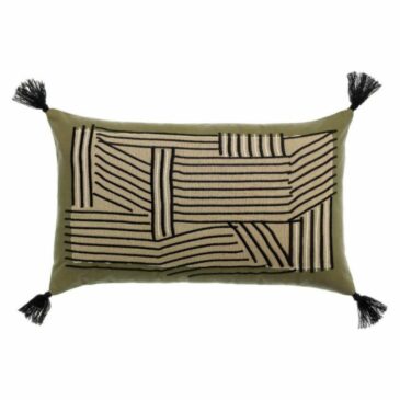 Coussin brodé Kori Cèdre 40x65cm - Maison Vivaraise