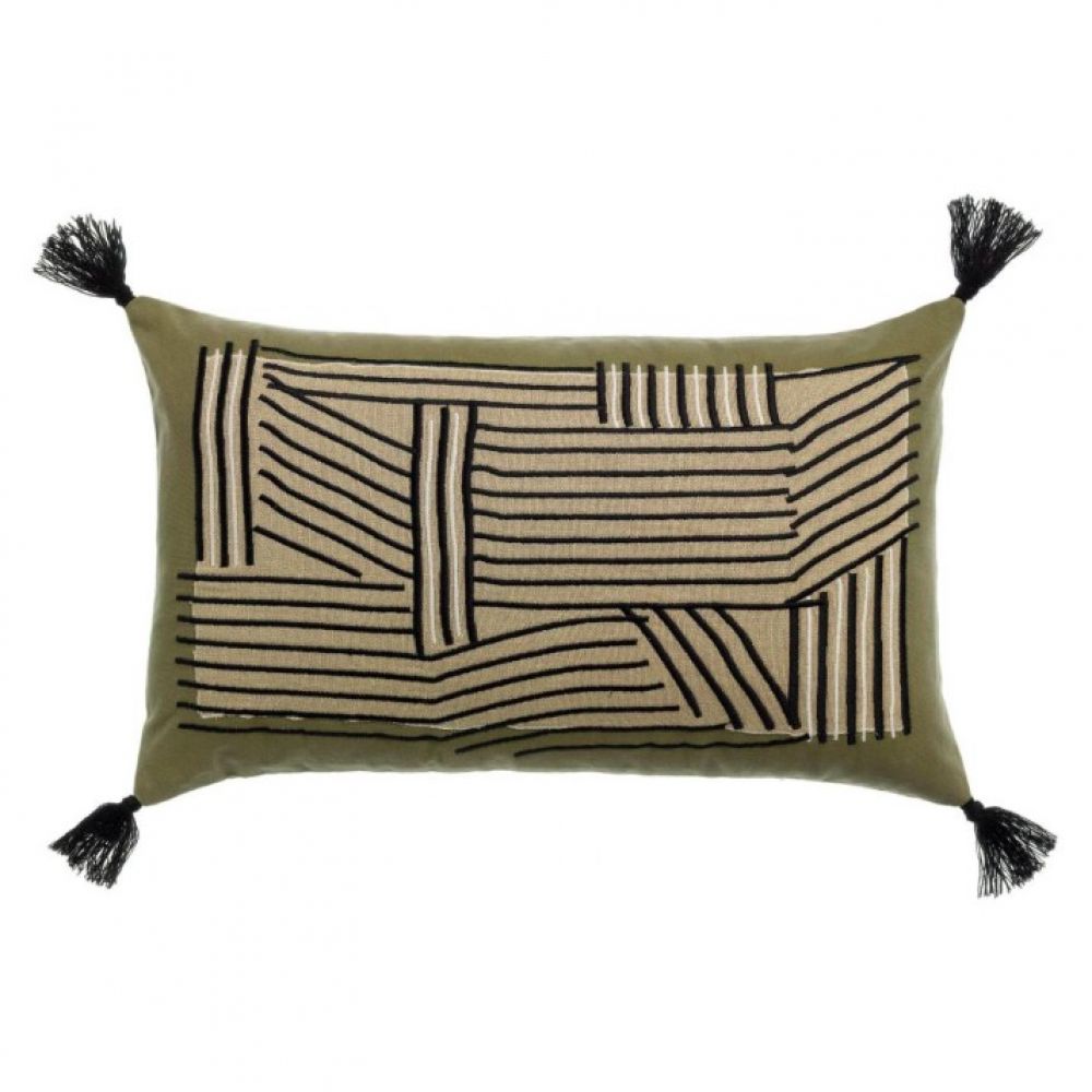 Coussin brodé Kori Cèdre 40x65cm - Maison Vivaraise