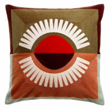 Coussin brodé Eol Minéral 45x45cm - Maison Vivaraise