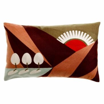 Coussin brodé Eol Minéral 40 x65cm - Maison Vivaraise