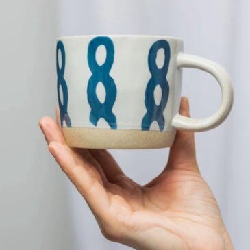 Tasse bleue rustique / Cercles - Tranquillo