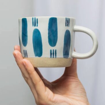 Tasse bleue rustique / Géométrique - Tranquillo