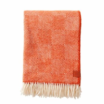Plaid Gooseye Orange 130x200 - Klippan